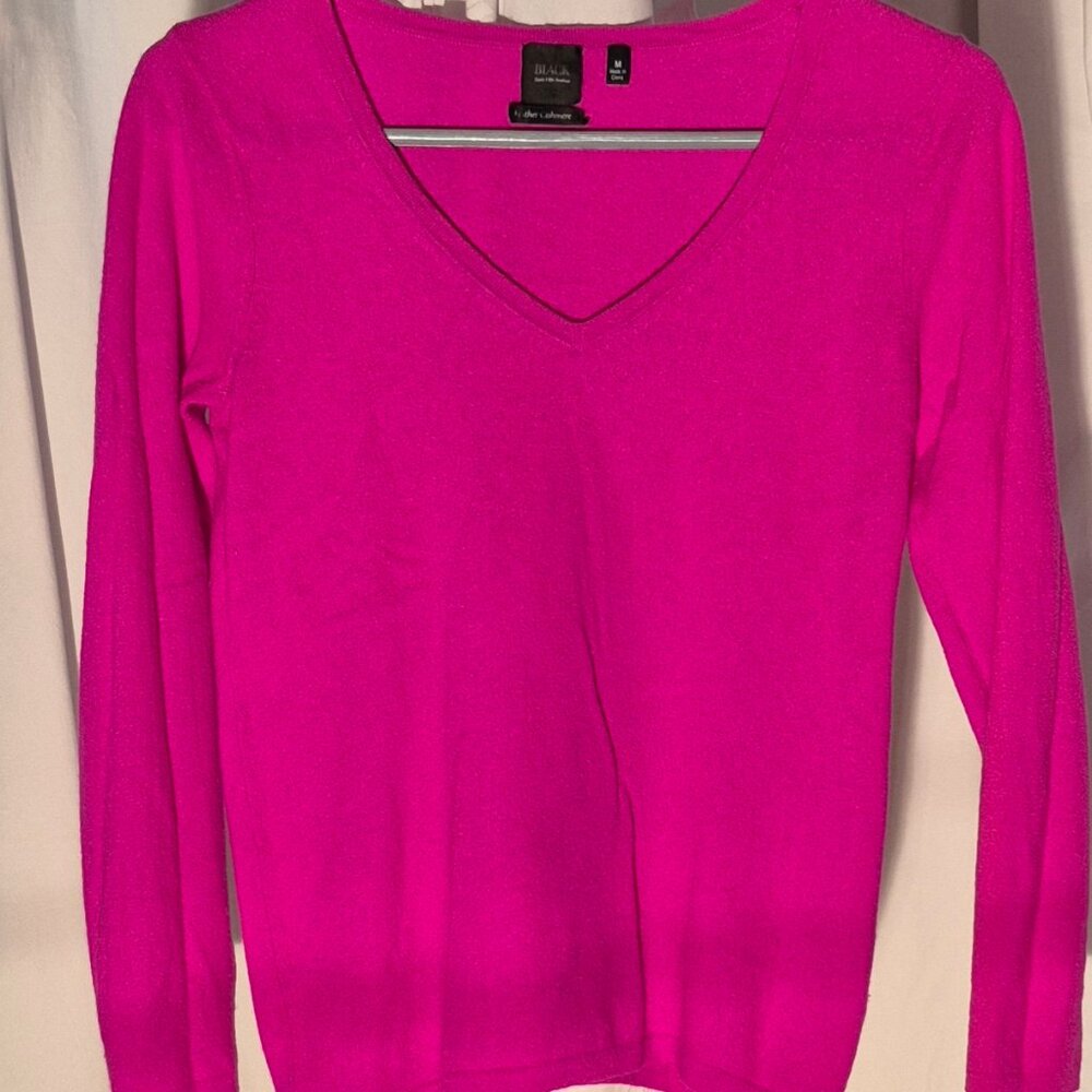 Cashmere Sweater . BLACK from Saks. Med. Flawed.